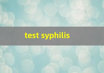  test syphilis
